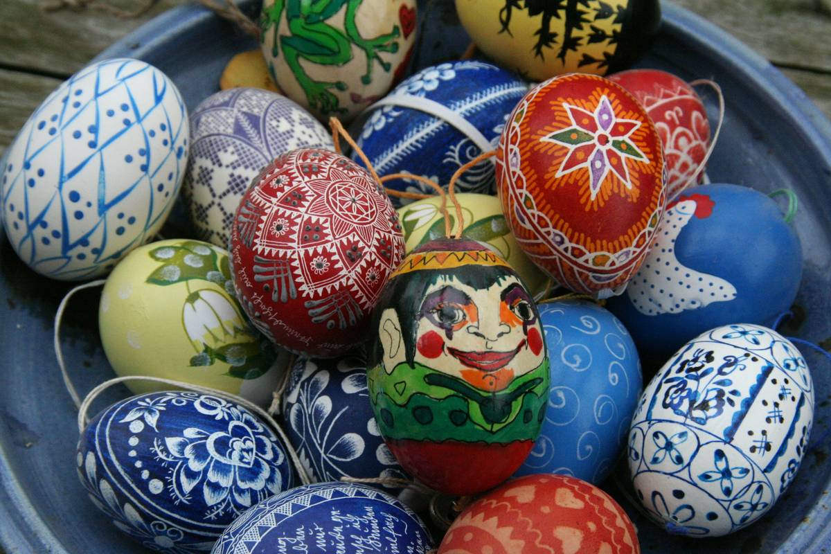 party supply easter decoration when can displayed on a spring-themed mantel with bunnies, eggs, and pastel flowers